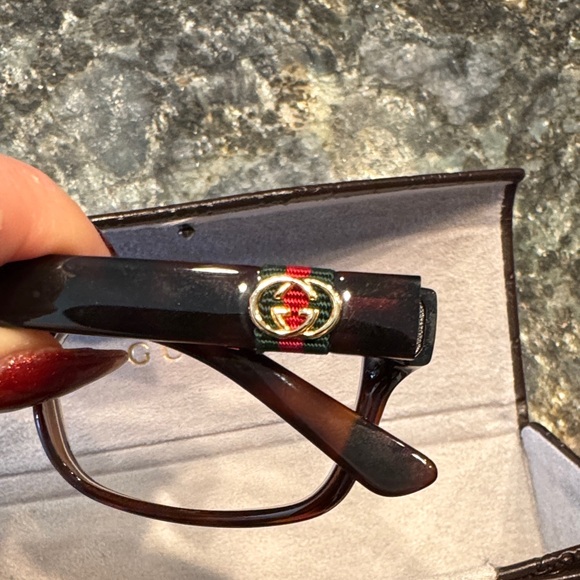 Gucci Dark Brown Eyeglasses with Case - Picture 2 of 6